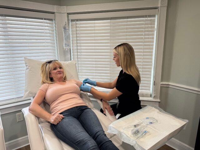 woman gets weight loss injections